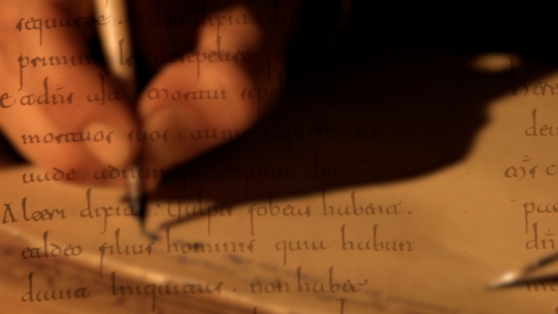 El origen del Camino | Copista medieval (imagen: 39 escalones)